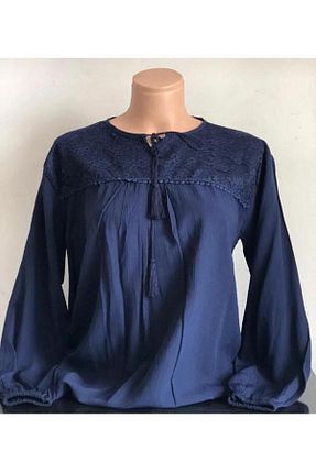 بلوز حجاب سرمه ای زنانه رگولار Kuraff Giyim - کد 932527819