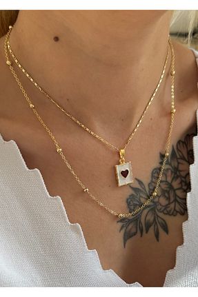گردنبند جواهر رنگی زنانه برنجی takıtarzım - کد 932534042