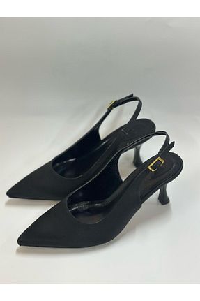 کفش پاشنه بلند کلاسیک مشکی زنانه چرم LINASHOES07 - کد 933109484