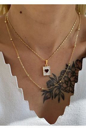 گردنبند جواهر رنگی زنانه برنجی takıtarzım - کد 932534042