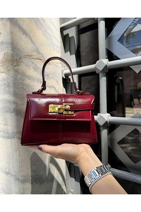 کیف دوشی زرشکی زنانه چرم مصنوعی Tina İstanbul - کد 932537526