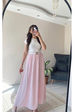 دامن صورتی زنانه LyocelلیترKarışımlı Hacer Balcı - کد 932540418