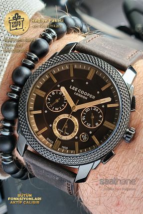 ساعت مچی قهوه ای مردانه 43 میلی متر Lee Cooper - کد 930572792