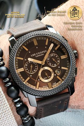 ساعت مچی قهوه ای مردانه 43 میلی متر Lee Cooper - کد 930572792