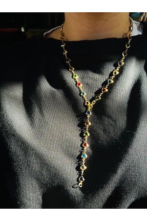 گردنبند جواهر طلائی زنانه استیل ضد زنگ Daynav - کد 932565975