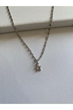 گردنبند جواهر طوسی زنانه روکش نقره COLLECTİON - کد 932592024