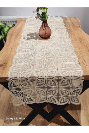 رومیزی بژ پنبه ویسکون YALINSHOME - کد 933200211