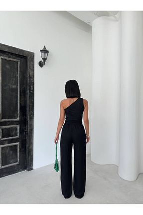 ست بالاتنه و پائین تنه مشکی زنانه بافتنی alenmoda - کد 932602065