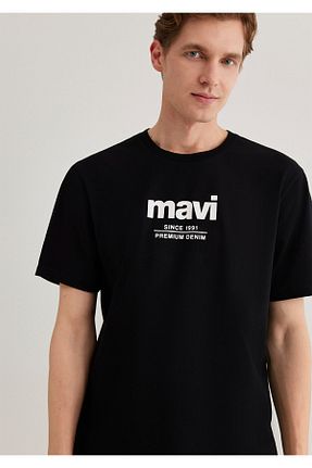 تیشرت مشکی مردانه یقه دوچرخه Mavi - کد 225021773