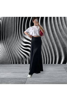 دامن مشکی زنانه ساتن Lovely butik - کد 932605408