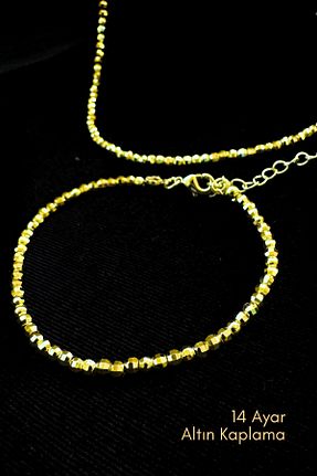 گردنبند جواهر طلائی زنانه روکش طلا Çayla - کد 932608506