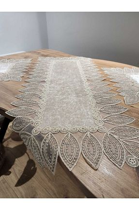 رومیزی بژ گیپور دار YALINSHOME - کد 933209650