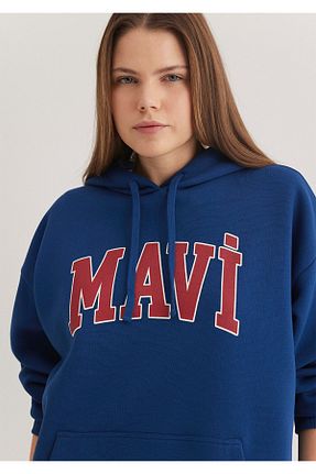 سوئیشرت سرمه ای زنانه چاپی Mavi - کد 749181872