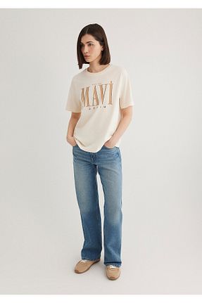 تیشرت بژ زنانه یقه دوچرخه Mavi - کد 742558940