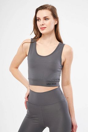 سوتین ورزشی طوسی زنانه لیکرا Lesa Wear - کد 824158039