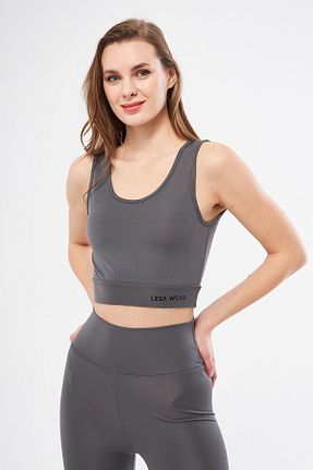 سوتین ورزشی طوسی زنانه لیکرا Lesa Wear - کد 824158039