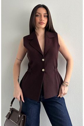 جلیقه قهوه ای زنانه رگولار fujya - کد 932638899