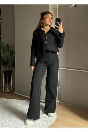 پیراهن حجاب مشکی زنانه رگولار Qenz - کد 932643259