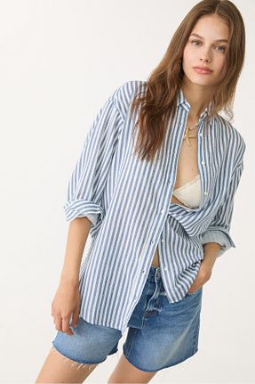 پیراهن آبی زنانه رگولار Stradivarius - کد 932645804