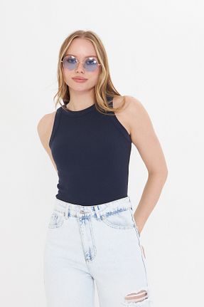 بادی سرمه ای زنانه یقه دوچرخه THIFF GYMWEAR - کد 927969908