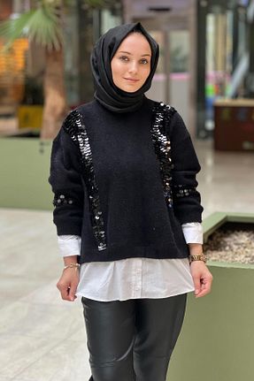 تونیک مشکی زنانه بافتنی Missemramiss - کد 877647482