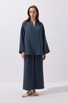 ست بالاتنه و پائین تنه سرمه ای زنانه رگولار KADRİYE BAŞTÜRK - کد 932654097