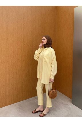 لباس حجاب زرد زنانه کلوش Butik - کد 933976648
