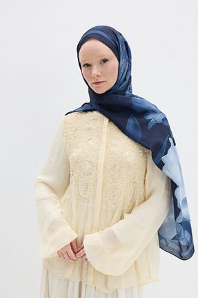 شال سرمه ای زنانه پنبه ای cs camellia scarf - کد 932661803