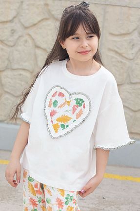 ست بالاتنه و پائین تنه نباتی بچه گانه بافتنی Cansın Mini - کد 922695479