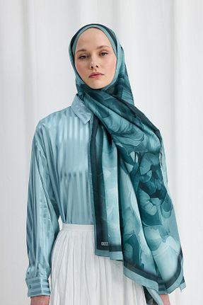 شال فیروزه ای زنانه پنبه ای cs camellia scarf - کد 932661630