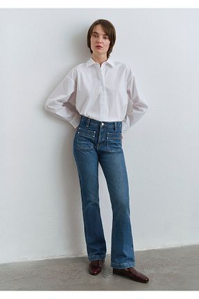 شلوار جین آبی زنانه پاچه اسپانیولی Mavi - کد 926007009