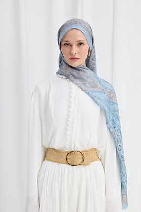 شال آبی زنانه پلی استر cs camellia scarf - کد 932661640