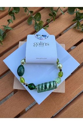 دستبند جواهر سبز زنانه منجق Galins - کد 932708432
