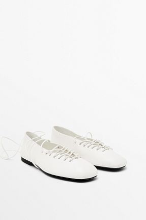 کفش کژوال سفید زنانه چرم خالص Massimo Dutti - کد 932677309
