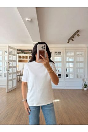 تیشرت سفید زنانه رگولار çınarr butikk - کد 932720680