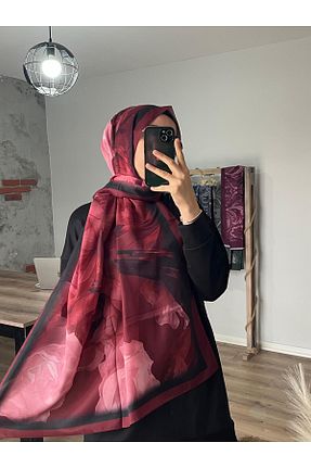 شال زرشکی زنانه پنبه پلی استر Merwiss - کد 932719174