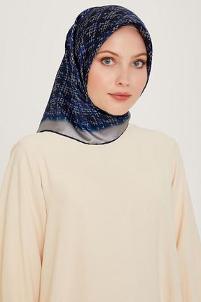 روسری آبی کرپ ساتن ابریشم Armine - کد 862333992