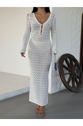 لباس سفید زنانه تریکو kenza