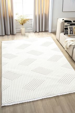 فرش سفید قابل شستشو Eliz Home - کد 770681048