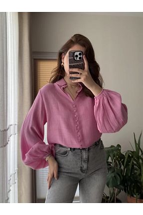 بلوز صورتی زنانه ساده RosePearl - کد 932744125