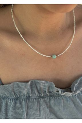 گردنبند جواهر رنگی زنانه برنجی takıtarzım - کد 708906084