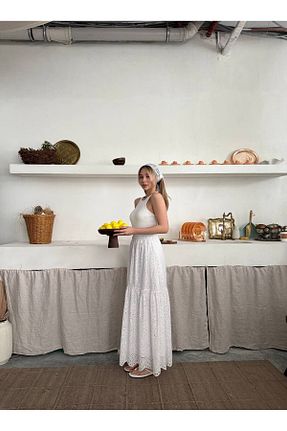 دامن سفید زنانه لیکرا İLKCET MODA - کد 932743475