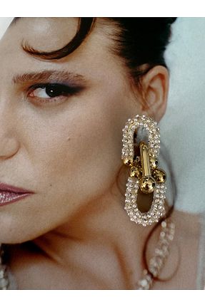 گوشواره جواهر زرد زیرکن Pinery Jewels - کد 932753802