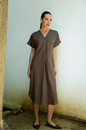 لباس قهوه ای زنانه بافتنی Suzi butik - کد 807259368