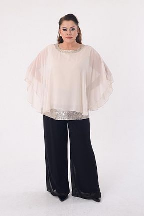 بلوز سایز بزرگ بژ زنانه سایز بزرگ günay boutıque - کد 932752997
