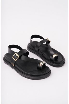 صندل مشکی زنانه پاشنه تخت bakacstore - کد 929668888