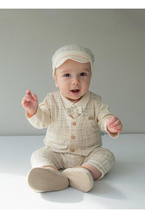 ست نوزادی بژ بچه گانه پنبه ای kitikate - کد 765165252