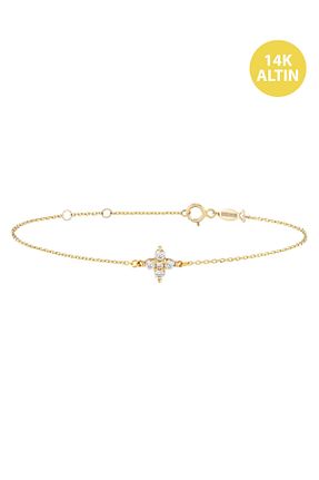 دستبند طلا زرد زنانه 14 عیار KURSHUNI - کد 930366253