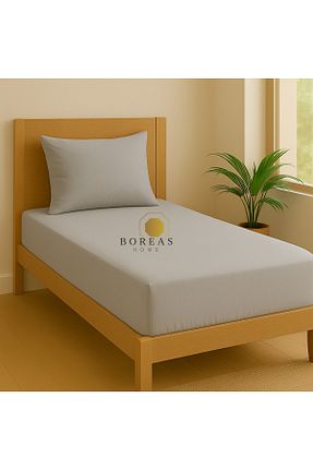 ست ملحفه تکنفره طوسی پنبه ای Boreas Home - کد 932759966