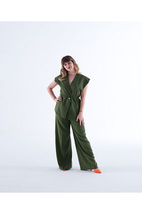 ست بالاتنه و پائین تنه سبز زنانه بافتنی MODA - کد 932779551